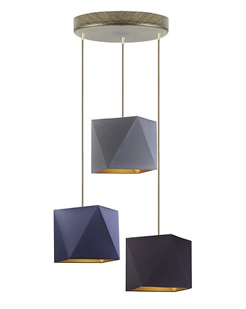 Kaskasowa lampa wisząca z 3 punktami światła MAJORKA GOLD, LYSNE