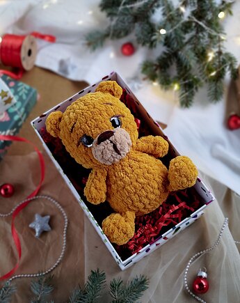 Pluszowy miś w pudełku prezentowym, Miś na prezent, Prezent dla dziecka, EcoToysByNastya