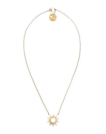 EL SOL: naszyjnik ze słońcem ze srebra złoconego, OM jewellery