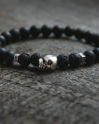 męska bransoletka :: black lava & skull III, kaktusia
