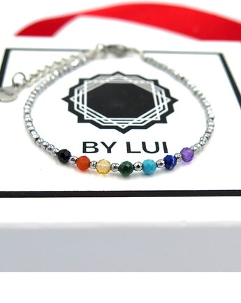 Damska Srebrna Bransoletka Zapinana Czakralna Czakry  Chakra Silver, BY LUI Biżuteria i Dodatki