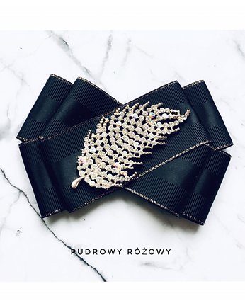 Brosza z Liściem NEW, Pudrowy Różowy