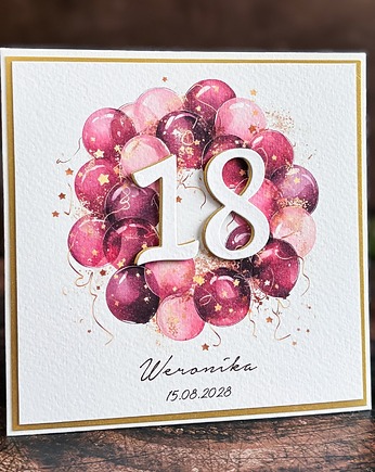 Elegancka kartka urodzinowa na dowolne urodziny z cyfrą 3D, Anna Art and Crafts