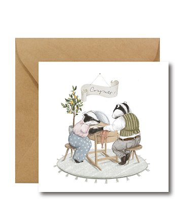 Kartka na narodziny z gratulacjami - Hi Little, HI LITTLE