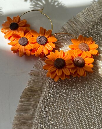Kolczyki słoneczniki handmade , MariaPolymer