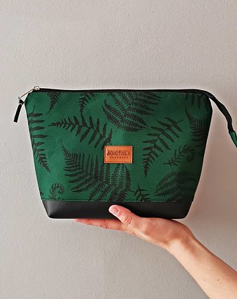 Kosmetyczka podróżna XL pojemna zielona w paprocie, Bohothica