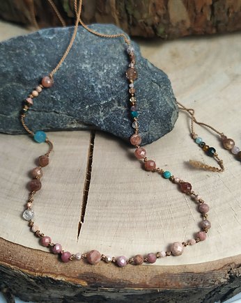 Naszyjnik choker z kamieni naturalnych boho, Happy Stones