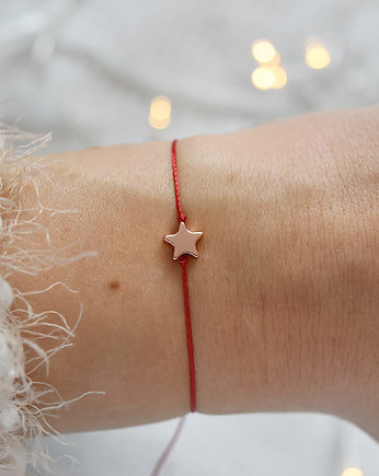Bransoletka na czerwonym sznureczku z gwiazdką, Ilovehandmade