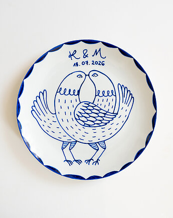 Personalizowany talerz ślubny - Gołąbki, EMPE artstudio