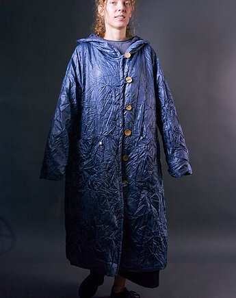 Ocieplany płaszcz impregnowany plisowany/gnieciony, soie star