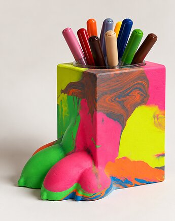 Pojemnik / Wazon Lwia Łapka - Gips l Neonowe Kolory, Fomu Studio