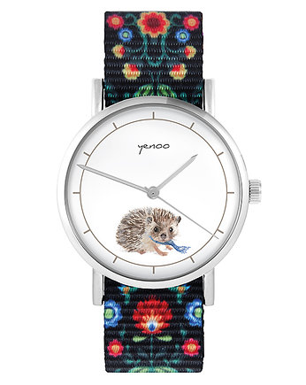 Zegarek - Jeżyk - folk czarny, nylonowy, yenoo