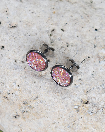 Stalowe kolczyki wkrętki z druzami boho, Spirit Of Copper
