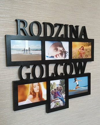 Multirama ramka na zdjęcia Rodzina Nazwisko  mdf 6 zdj, Wajdrew
