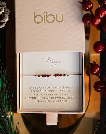 Bransoletka z życzeniami, rubin i szmaragd, Bibu bijoux