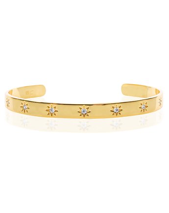 Bransoletka obręcz z cyrkoniami- srebro 925 pozłacane, Coccola JEWELLERY