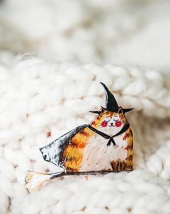Broszka halloweenowy kot, Pintura