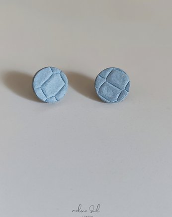 MINI GAJA urocze błękitne kolczyki ze skóry naturalnej zamsz krokodyl, Malena Dul