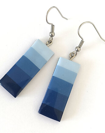 Geometryczne granatowe wiszące kolczyki, OMIFIMO