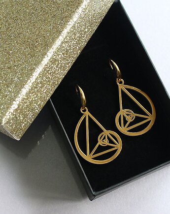 Kolczyki Spirala Fibonacciego pozłacane, KEIT