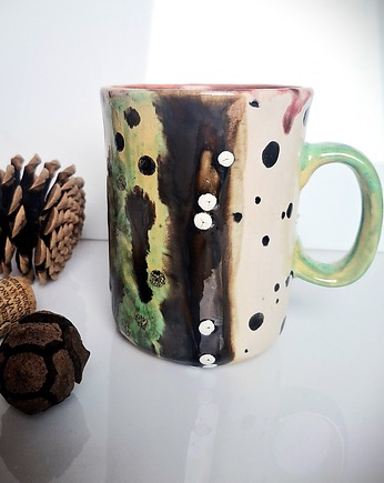 Ceramiczny kubek w stylu boho - Natura, Pracownia Blue