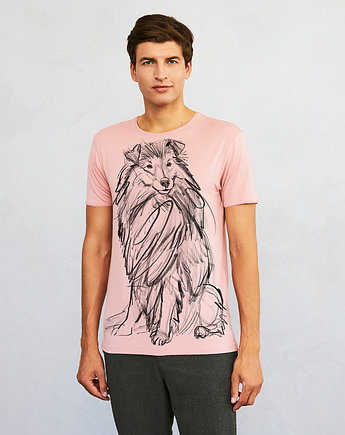 Shetland Dog Men's T-shirt light pink, SELVA