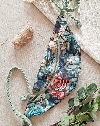 ŚREDNIAK nerka Bohomazy Succulent Set - pojemna nerka handmade unisex, BOHOMAZY