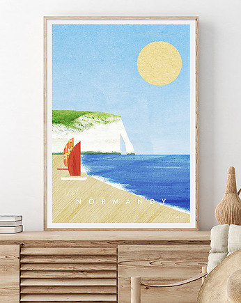 Klifowe wybrzeże Etretat - plakat Normandia, minimalmill