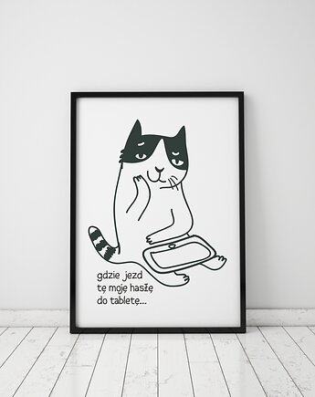Plakat z kotem z kolekcji: codzienność koteczka, Love Life and Forest
