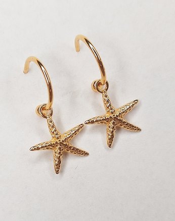 Kolczyki pozłacane rozgwiazdy starfish, Czaki Bransoletki
