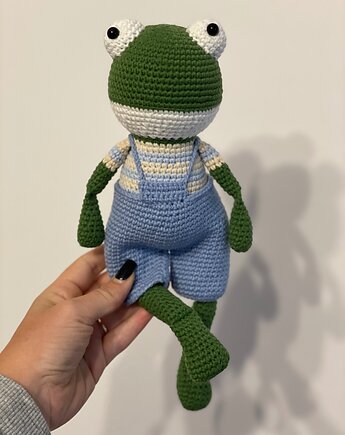 Maskotka żaba, przytulanka żaba, prezent dla dziecka, HANDMADE crochet by Klaudia