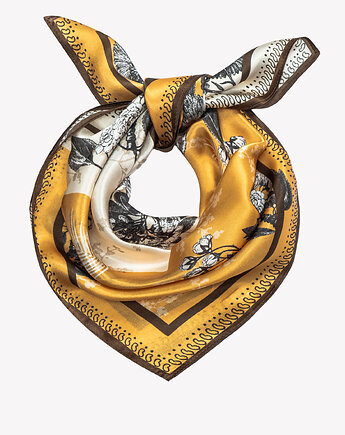 Mała apaszka jedwabna z motywem roślinnym 53 cm x 53 cm, ALLORA BE UNIQUE