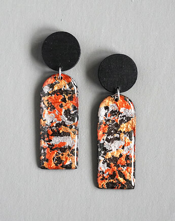 Abstrakcyjne kolczyki z masy papierowej, STUDIO blureco