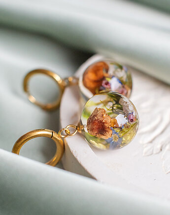 Kolczyki z leśną kompozycją, nature gift