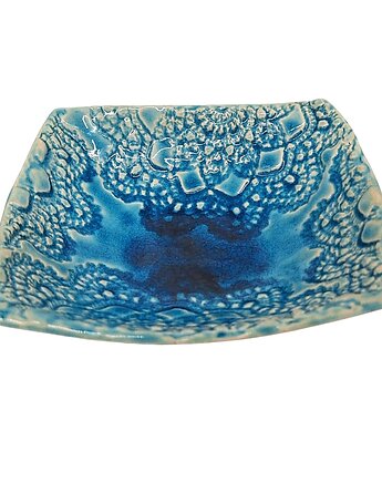 Ręcznie Robiona Miseczka Ceramiczna Turkusowa 13 cm Dekoracyjna, Sklep Angelos