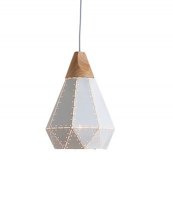 Lampa wisząca Scandi biała drewno metal 28cm, Home Design