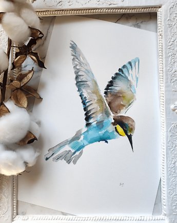 Akwarela żołna, Wiktoria Borys Art