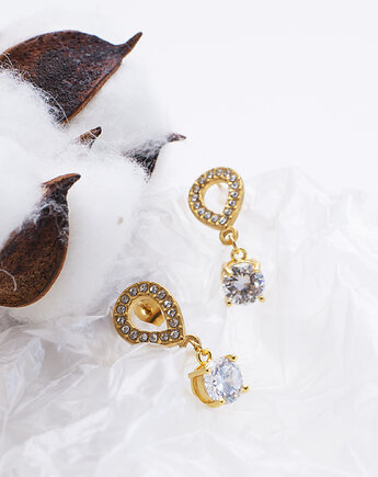 Delikatne kolczyki sztyfty z cyrkoniami - Aurora, mdesign