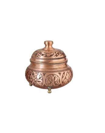 Cukiernica miedziana ręcznie grawerowana, Copperware