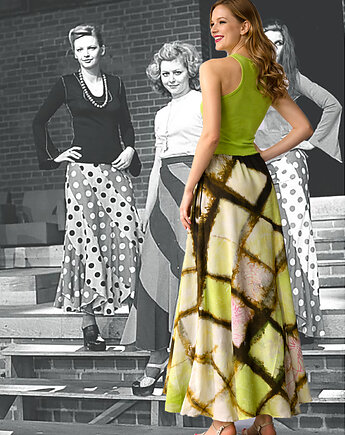 Jedwabna spódnica Bananowa maxi,  IMADEONE