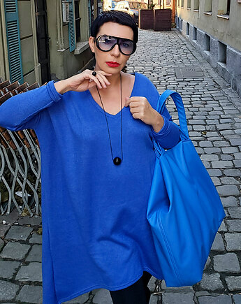 Sweter oversize V, momo fashion