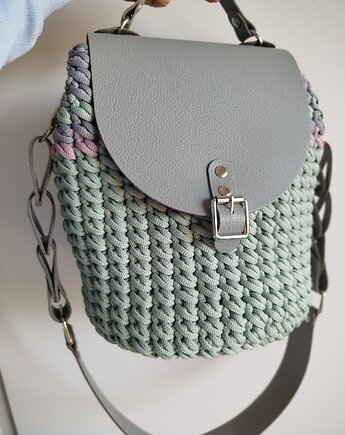 Torba KLARA (szary/pistacja/róż/srebro), WOO(L)OVE