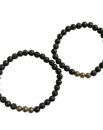 KOMPLET dla PARY : piryt & lawa : spokój, energia, kaktusia