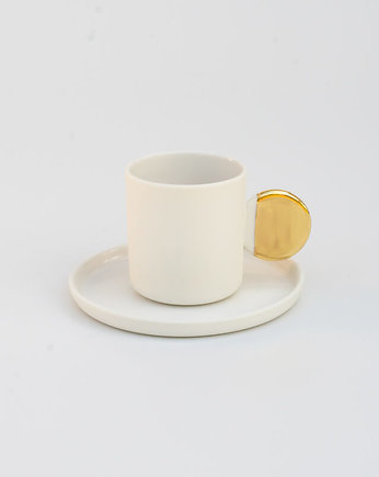 Filiżanka do Espresso z talerzykiem/ coconut/ złoto, Lutumursi