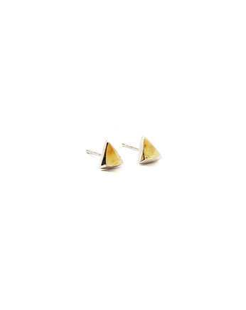 Kolczyki srebrne TRI mini AMBER / glossy silver earrings, Filimoniuk