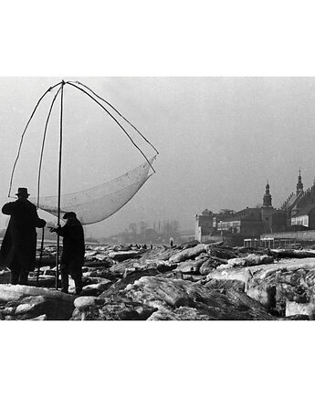 Kartka Premium - Vintage Kraków, Rybacy nad Wisłą, Galeria LueLue