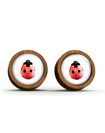 Kolczyki drewniane - Biedronka - sztyfty, yenoo