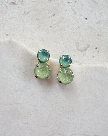 Kolczyki pozłacane PRETTY: Paradise Green & Silky Sage Delite , White Jasmine