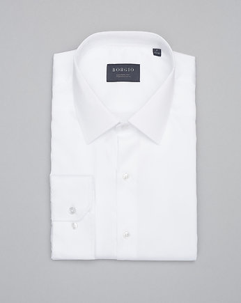 koszula 00318 bawełna dł. rękaw biały classic fit 164/170 40, BORGIO