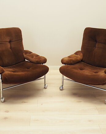 Fotel sztruksowy, szwedzki design, lata 60, produkcja: Szwecja, Przetwory design